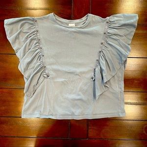 Zara girls ruffled studded top.